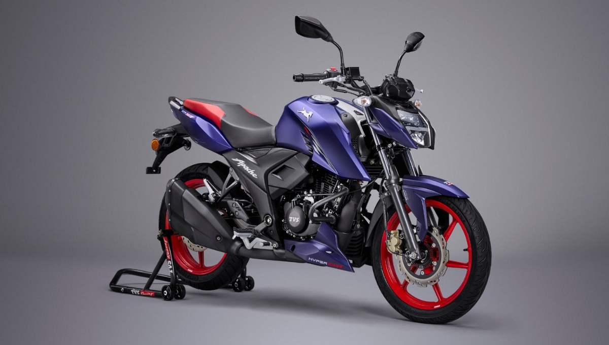 TVS Apache RTR 160 4V: 159.7cc का दम, LED लाइट्स और सिंगल ABS ब्रेक, कीमत 1.24 लाख