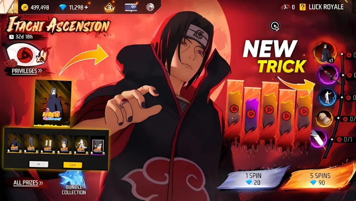 Free Fire में आया Itachi Ascension Event का तूफान जीतिए फ्री में शानदार बंडल और रिवॉर्ड्स